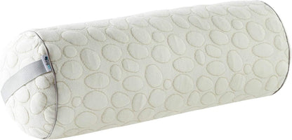 Kingnex Zipper Adjustable Under Knees Bolster Roll Pillow to Relief Lower Back Pain or Between Legs for Side Sleepers Shredded Latex Cylinder with Organic Cotton Cover 18x6