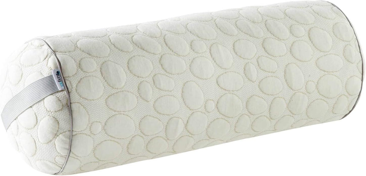 Kingnex Zipper Adjustable Under Knees Bolster Roll Pillow to Relief Lower Back Pain or Between Legs for Side Sleepers Shredded Latex Cylinder with Organic Cotton Cover 18x6