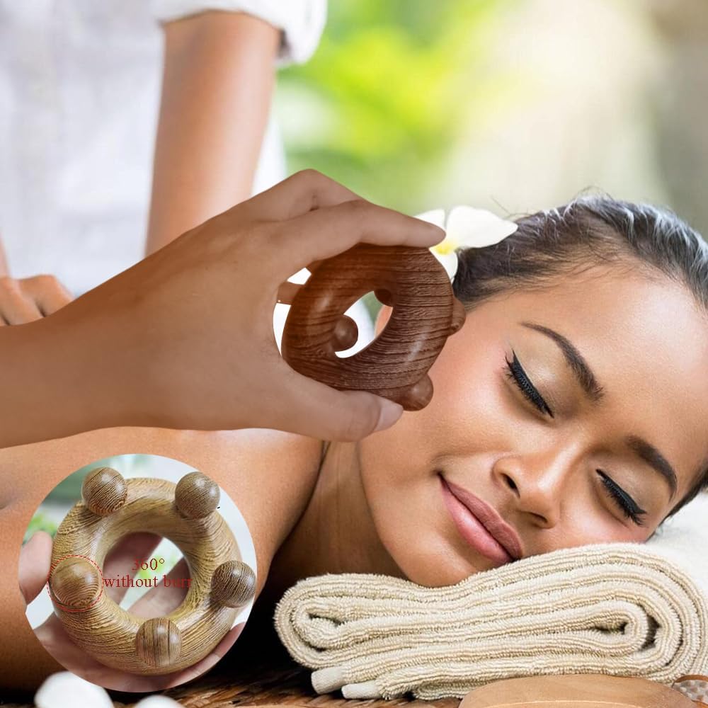 OULIGET Wooden Trigger Point Massage Tool,Spider Shape 5 Legs Massager,Scalp Massager Scraping Tool for Back,Neck,Shoulder and More