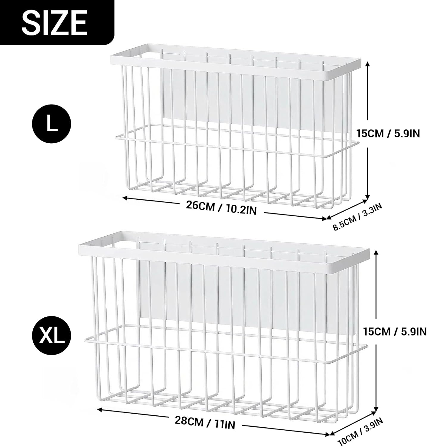 FAMNONE 1-Pack Magnetic Basket for Dryer Balls, Laundry Room Organizer | Metal Dryer Ball Holder, Magnetic Lint Bin, Fridge Basket, Washer Dryer Organizer for Kitchen, Laundry