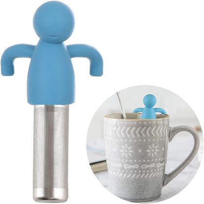Leden Tea Infuser for Loose Leaf Tea Cute Tea Strainer Ball Stainless Steel Extra Fine Mesh Tea Steeper Filter for Cup Mug Silicone Handle Grey