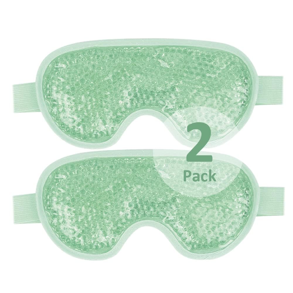 NEWGO Cooling Gel Eye Mask - Reusable Cold Pack for Puffy Eyes, Dark Circles, Migraine, Stress Relief - Purple With Soft Plush Backing