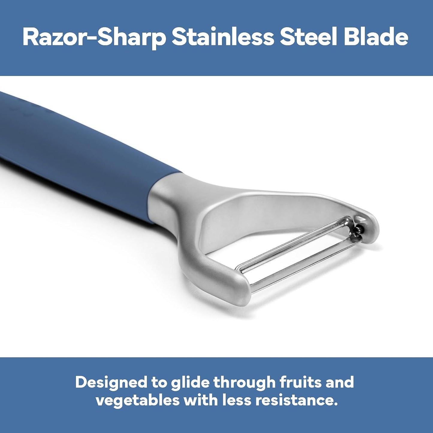 Misen Stainless Steel Vegetable Peeler - Dishwasher Safe Y Peeler - Easy to Use with Potatoes, Cabbage, Carrots, and More - Progessional Grade Kitchen Tool - Gray