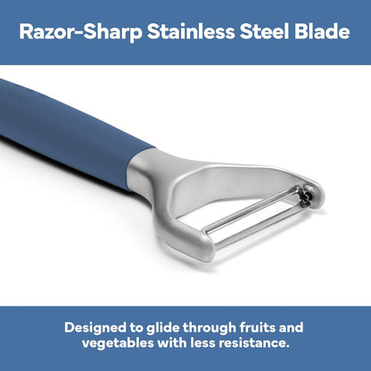 Misen Stainless Steel Vegetable Peeler - Dishwasher Safe Y Peeler - Easy to Use with Potatoes, Cabbage, Carrots, and More - Progessional Grade Kitchen Tool - Gray