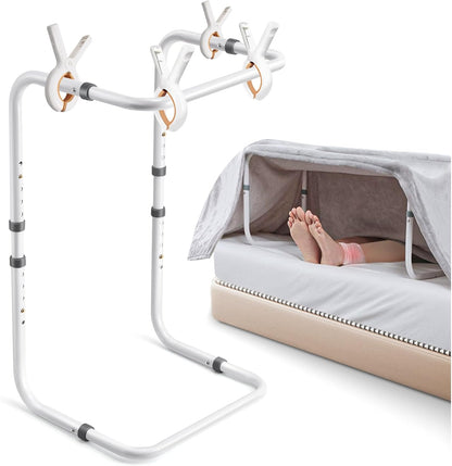 DePango Blanket Lifter for Feet, Adjustable Height Blanket Lifters for Foot of Bed, Aluminum Alloy Blanket Lifter for Foot Toes Leg Knee Post Surgery Recovery, Gifts for Seniors, 4 Clips Included