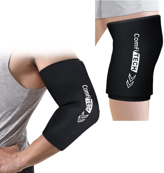 ComfiTECH Elbow Ice Pack Wrap for Arm, Knee & Calf, Flexible Ice Sleeve, L | Multi-Use Gel Ice Sleeve for Tennis Elbows, Golfers Arm, Reusable Cold Compression for Elbow Joint & Muscle Relaxation