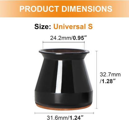 VIUME 24 Pcs Chair Leg Floor Protectors for Hardwood Floors Round | Silicone Covers Felt Pads Furniture Leg Caps Anti-Scratch Reduce Noise Fit (1-5/16" to 2")