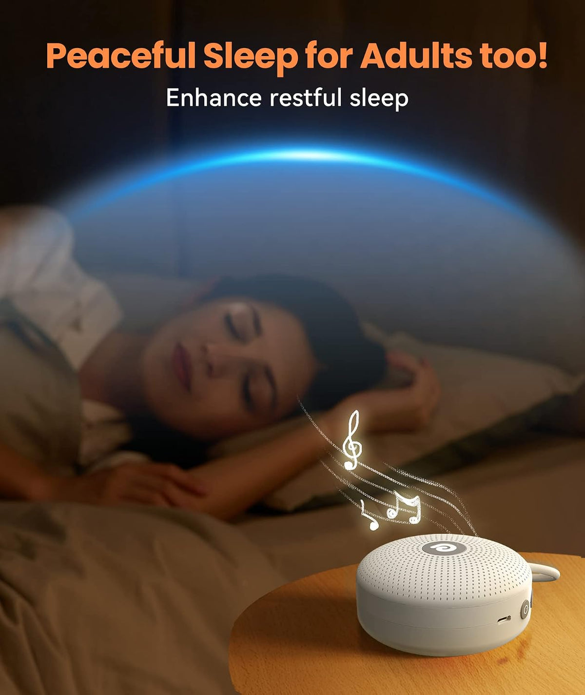 Dreamegg White Noise Machine - Portable Sound Machine for Baby Adult, Features Powerful Battery, 21 Soothing Sound, Noise Canceling for Office & Sleeping, Sound Therapy for Home, Travel(2Light Blue)
