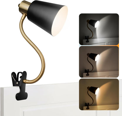 LALISU Desk lamp Eye-Caring Table Lamps, 360°Rotation Gooseneck Clip Lamp