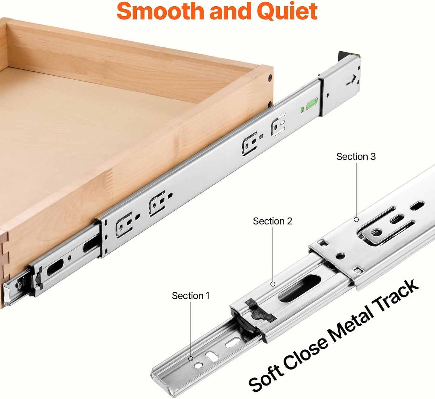 VEVOR Pull Out Cabinet Organizer, 14"W x 21"D Cabinet Drawer, Soft Close Slide out Shelf, Heavy-Duty Sliding Wood Drawer, Bottom Mount Size（14.5"W x 23"D）and Side Mount Size（15"W x 23"D） | Heavy-Duty Sliding Shelf with Bottom or Side Mounting for