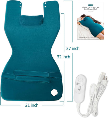 Heating Pad for Neck Shoulders Back, Upgraded PTC+NTC Even Heating, Versatile Electric Heated Neck Wrap for Full-Body Relax, Birthday Gifts for Women Men Mom Dad Wife Husband, ETL Safety Certified