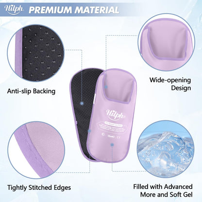 Hilph Foot Ice Pack Slippers, 1 Pair Ice Pack for Feet & Toes Pain Relief | Reusable Hot Cold Therapy for Plantar Fasciitis, Gout, Bunions, Neuropathy Relief, Surgery Recovery, HSA Eligible FSA, Blue