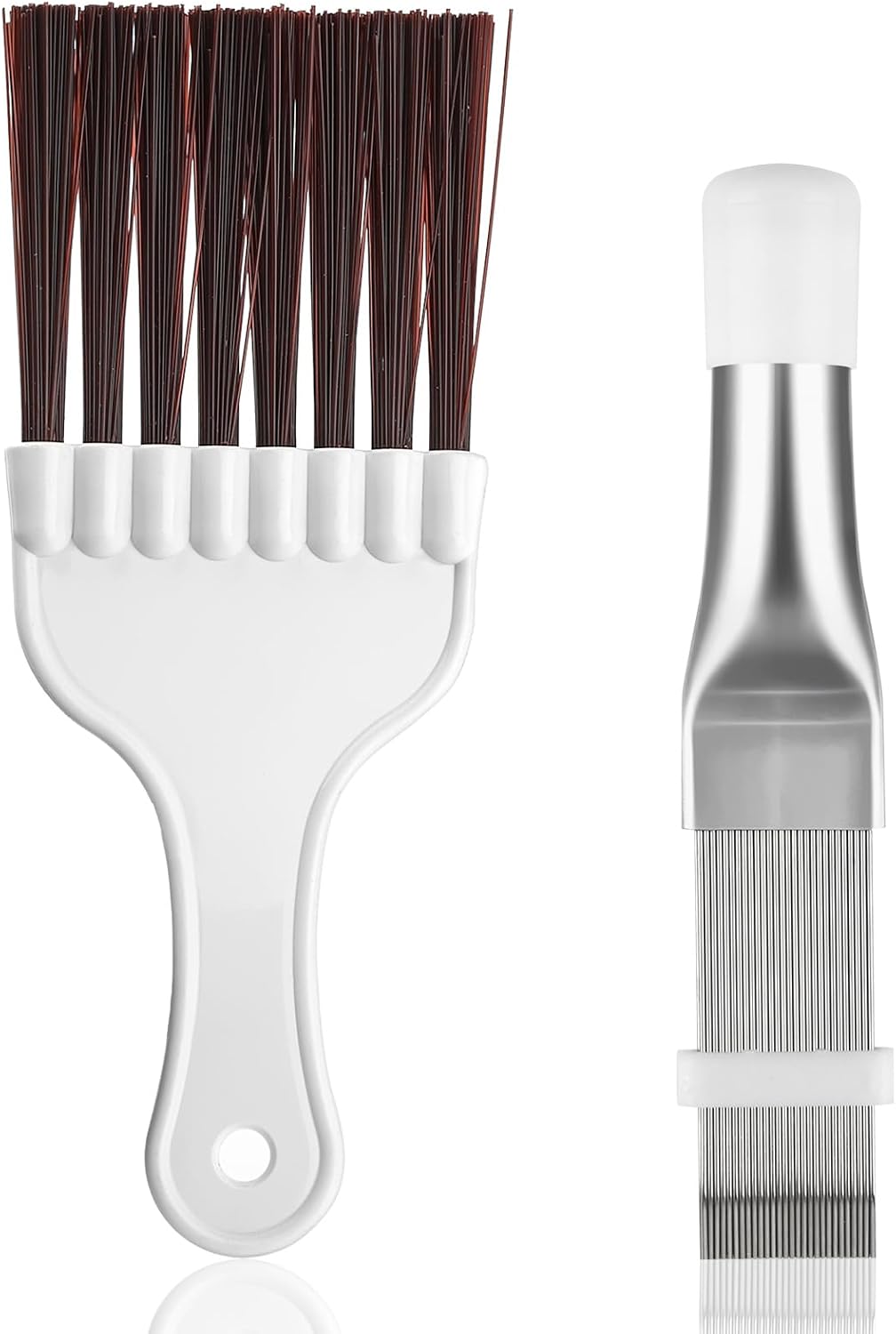 2 PCS AC Fin Comb & Coil Cleaning Brush for Air Conditioner Condenser | Adjustable Fin Comb. Stainless Steel Teeth. Gentle Coil Cleaning. Easy Grip Handle. Multi-Appliance Use.