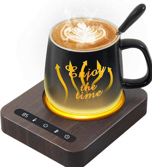 Mug Warmer Set - Coffee Mug Warmer for Desk with Temperature Display, 1-12Hour Auto Shut Off, Cup Warmer with Mug - Ideal Coffee Gifts for Heating Coffee, Beverages, Milk, Tea and Hot Chocolate.