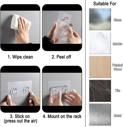 2 Pack Hair Dryer Holder, Wall Mount Self Adhesive Waterproof Blow Dryer Rack Storage Organizer Hanger, Compatible with Dyson and Most Hair Blower Appliance, Brush, Curling Iron, Straightener