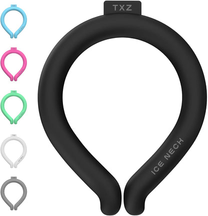 Cooling Neck Wrap for Summer Heat Relief, Wearable Ice Neck Cooling Tube with Quick Freeze Gel, Reusable Hands-Free Cold Band Lasts Up to 5 Hours for Outdoor, Yardwork, Workouts