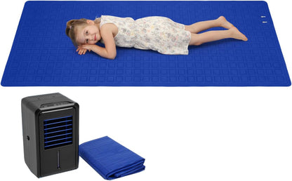 Water Cooling Mattress Pad, Bed Cooling System Negative Ion Technology | Portable Bed Chiller, 4 Fan Speed Settings & Dual Control Methods, Full Mattress Cooling Pad for Hot Sleepers (63x55in)