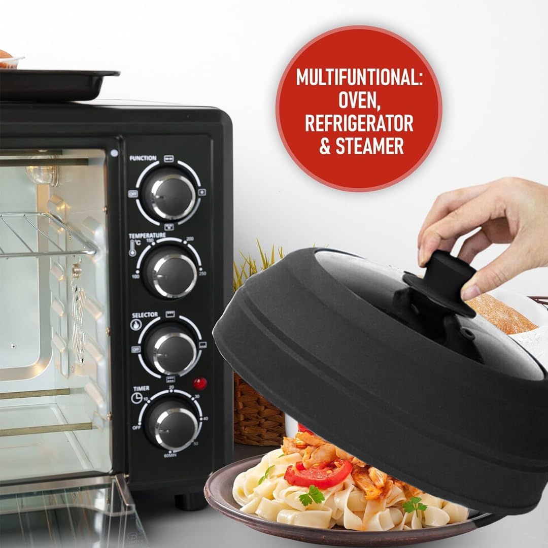 Microwave Splatter Cover Glass for Food - Large 10.8" Tempered Glass & Silicone Lid, Heat Resistant, Splatter Guard with Easy-Grip Handle