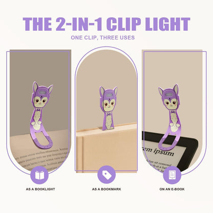 Rechargeable Kids Book Light, Cute Bookmark Reading Light for Kids, Dimmable Portable LED Book Light for Reading in Bed, Eye-Caring Bedtime Reading Lamp for Children & Travel, Brown