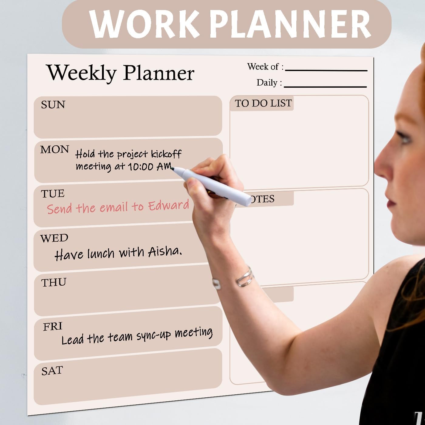 Magnetic Calendar for Refrigerator, 2 Pack Dry Erase Fridge Calendar Whiteboard – Monthly & Weekly Planner Board with Markers and Eraser for Modern Kitchen (Checkerboard Pattern)