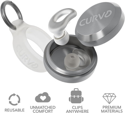 CURVD Ear Plugs for Sleeping, Noise Blocking Earplugs, 28dB SNR (Blue)
