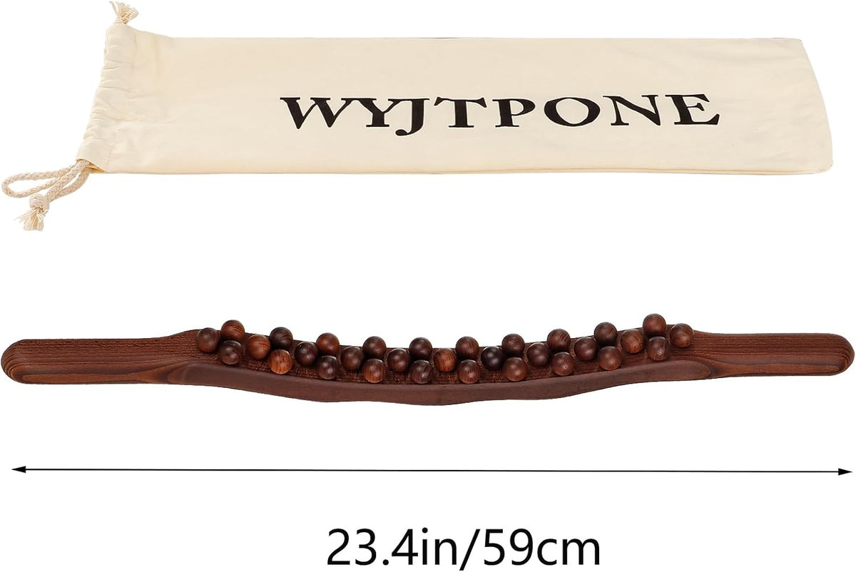 Guasha Wood Massage Stick Tools,31 Beads Back Massage Roller Stick,Lymphatic Drainage Massager for Body Shaping (31beads)
