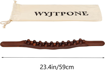Guasha Wood Massage Stick Tools,31 Beads Back Massage Roller Stick,Lymphatic Drainage Massager for Body Shaping (31beads)