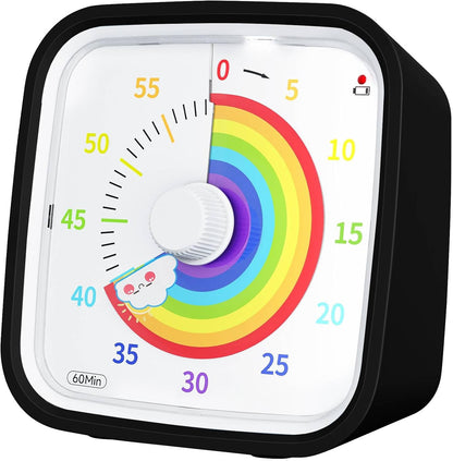 Yunbaoit Rainbow Visual Timer for Kids, 60-min Countdown Timer, Blue