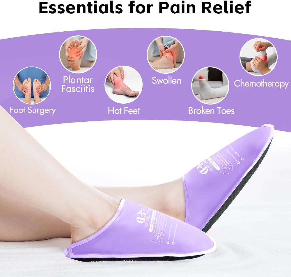 Gel Ice Pack Slippers for Foot Pain Relief, 1 Pair, Blue