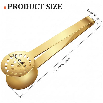 Tea Bag Squeezer Tongs, Stainless Steel Tea Bag Squeezer Tongs | Teabag Filter, Dispenser Accessories for Teas Drinkers, Ice, Durable Round Strainer Gripper Picker (Black)