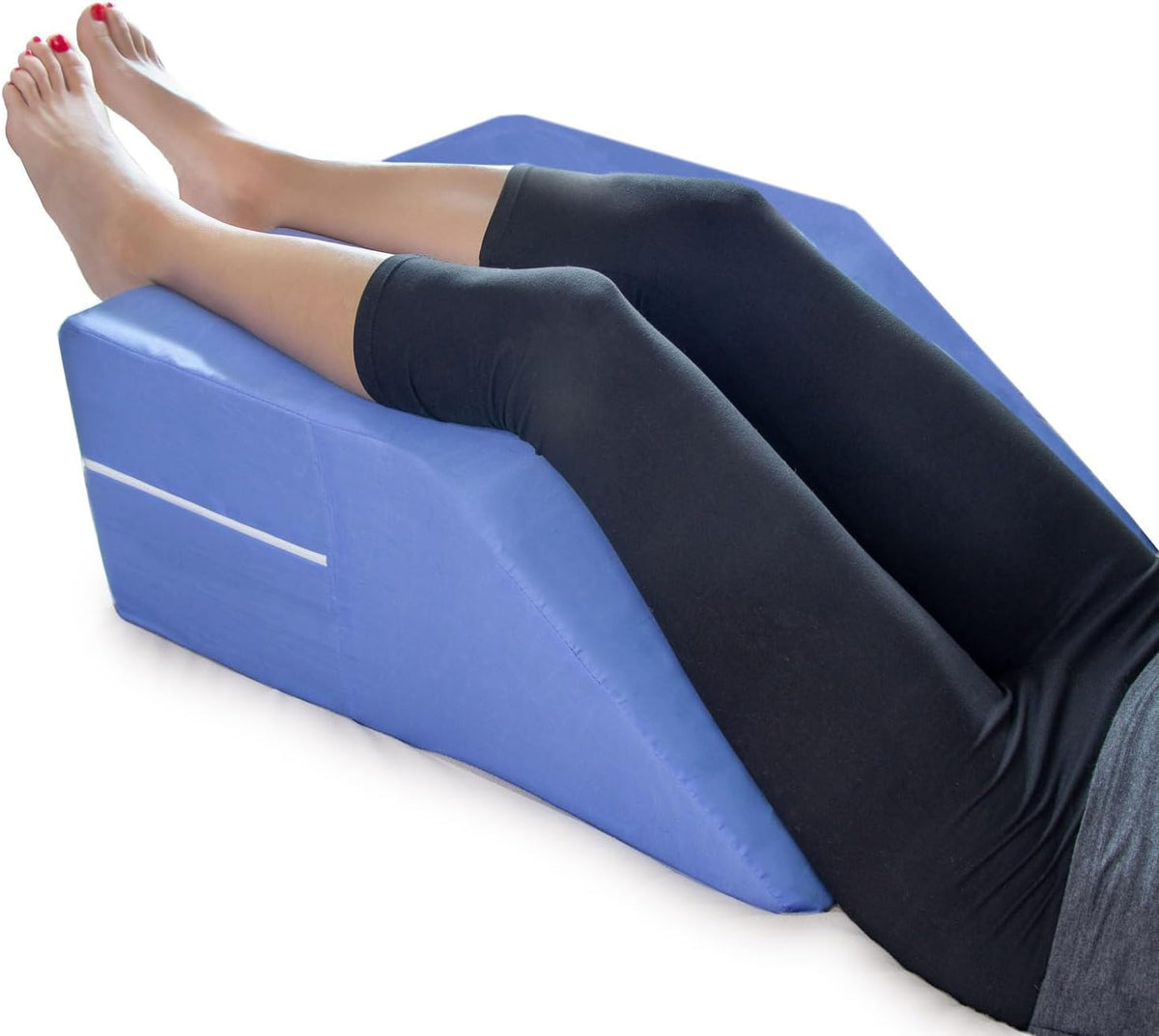 DMI Firm Leg Wedge Pillow for Back Pain Relief (FSA Eligible), High-Density Foam, Bed Wedge Pillow For Legs Elevation, Knee Pain, Post Surgery Pillow, Circulation and Swelling, Pregnancy, Blue