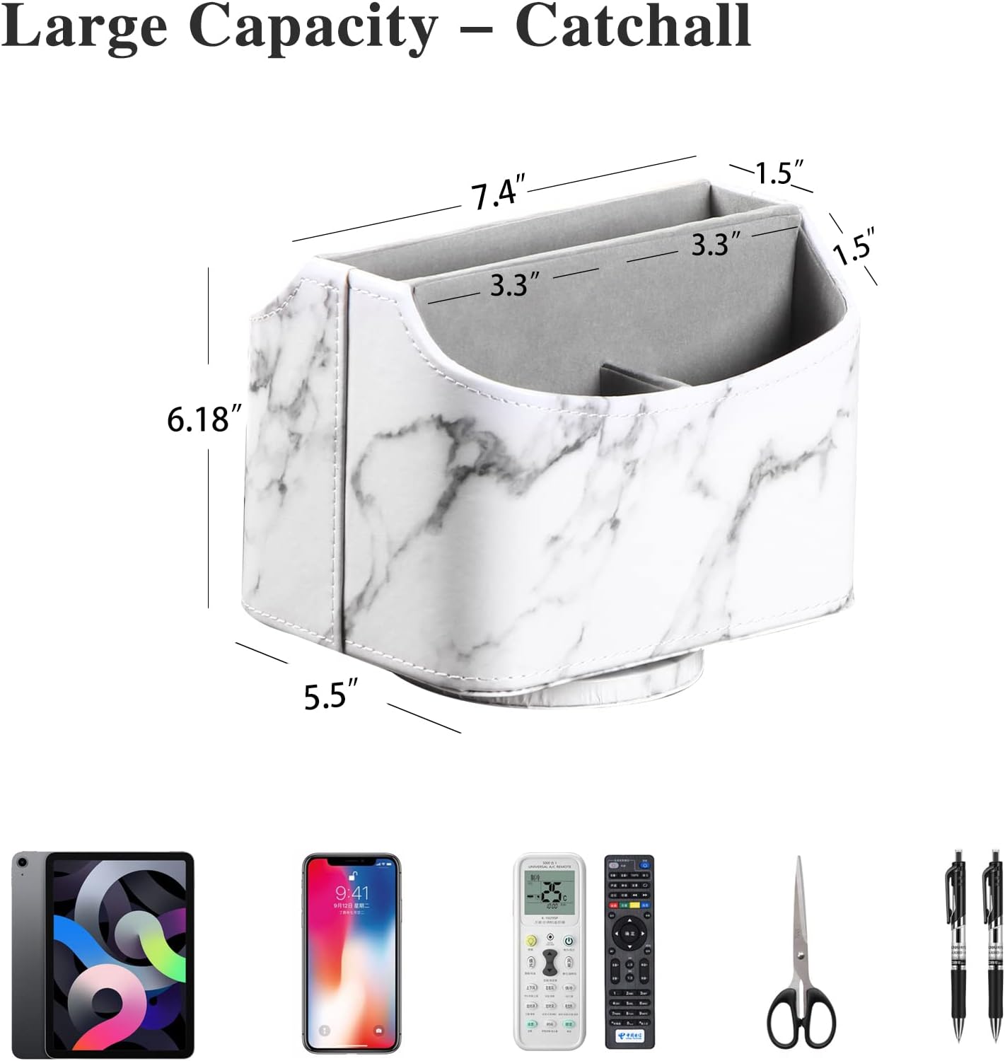 360° Rotatable Remote Control Holder,TV Remote Caddy for Nightstand Table