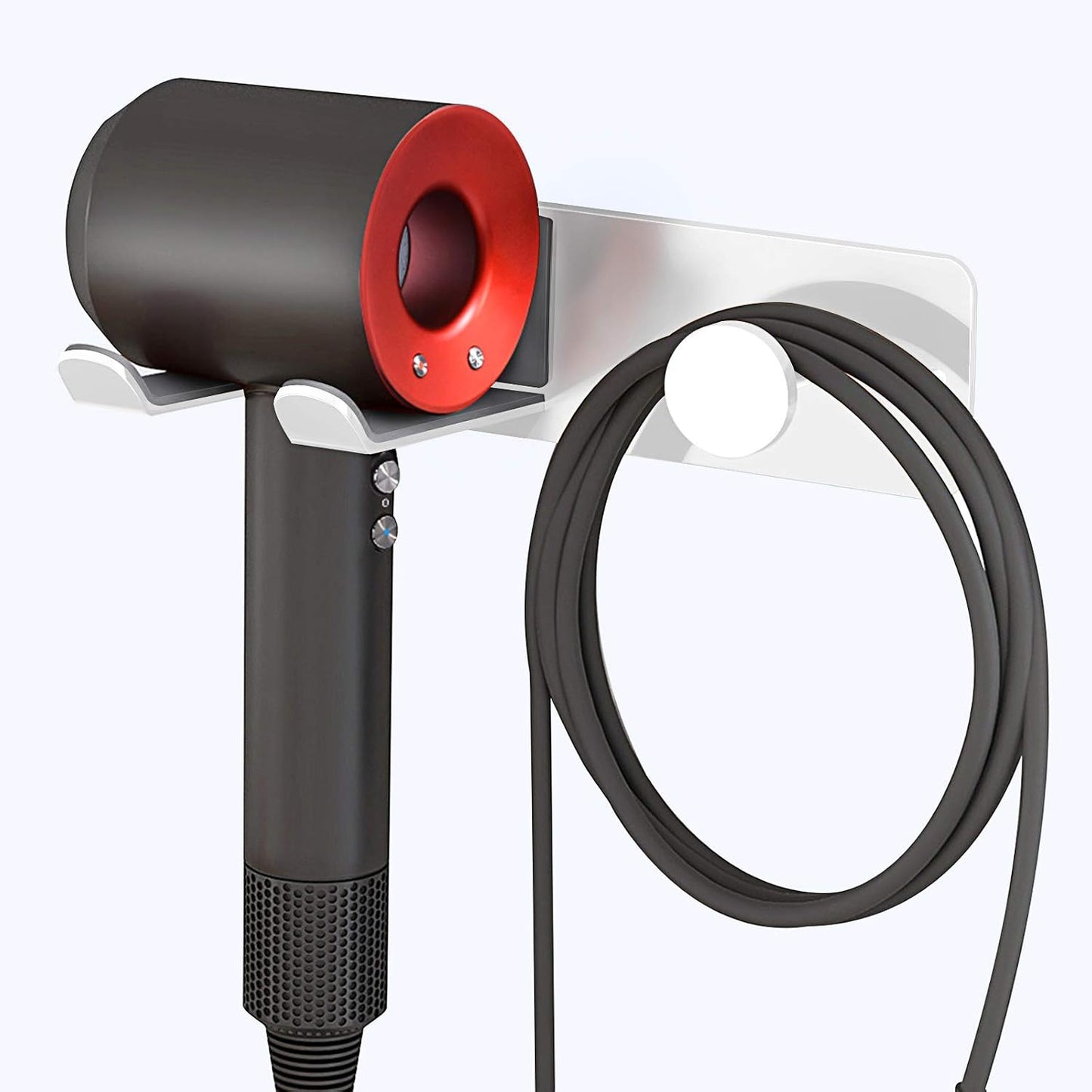 Hair Dryer Holder Wall Mounted, Stainless Steel Self Adhesive Blow Dryer Holder Rack for Dyson Supersonic Hair Dryer,Black