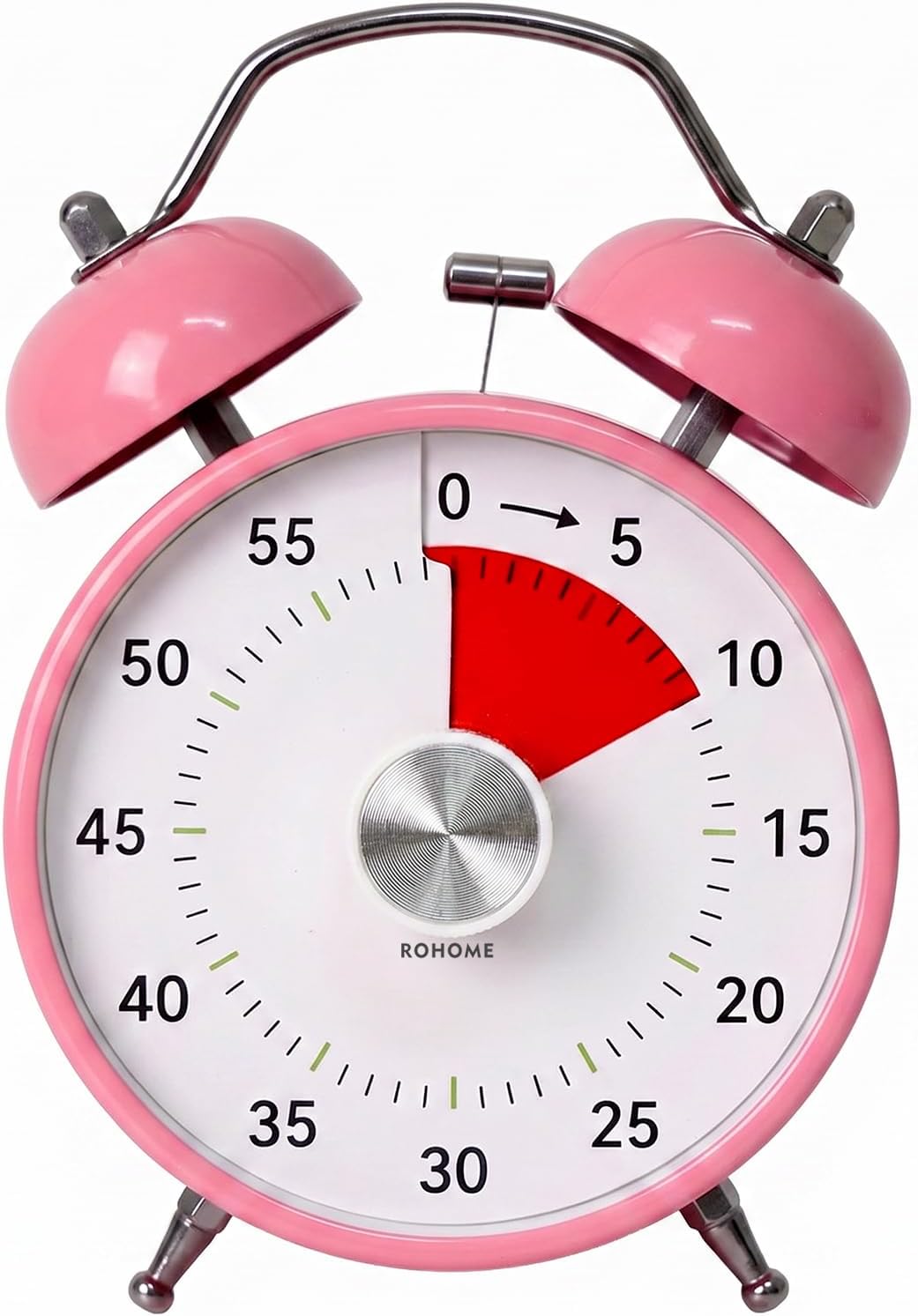 Visual Timer, 60 Minutes Analog Countdown Timer with Loud Double Bell Alarm, No Ticking Metal Time Management Table Clock for Kids Teacher School Classroom Cooking Kitchen Office ADHD (Blue)