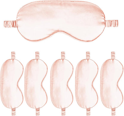 6PACK Silk Sleep Mask Satin Eye Masks Blackout Silky Eyeshade Cover Soft Blindfold Eyeshades for Women Sleeping Travel Gift
