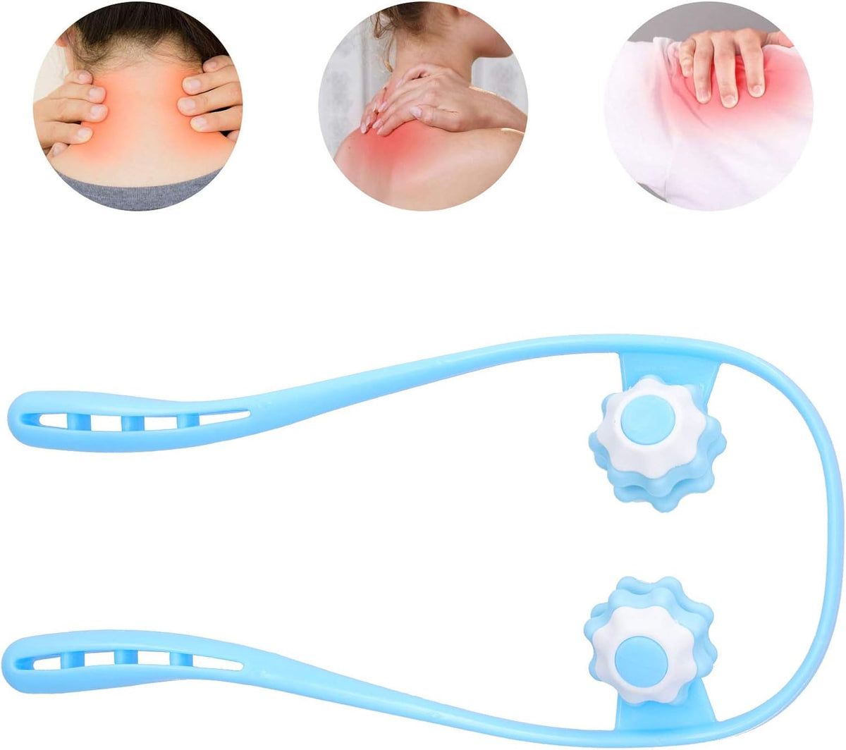 FILFEEL Roller Neck Massager, UShaped Manual Neck Shoulder Fatigue Relieve Massager Tool Ergonomic Handle Design Rouleau de Massage Musculaire