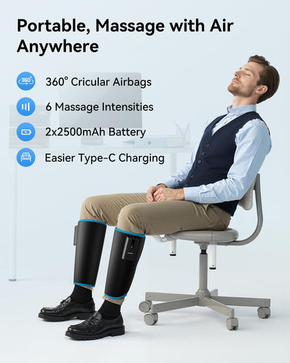FIT KING Cordless Calf Compression Massager for Circulation and Pain Relief