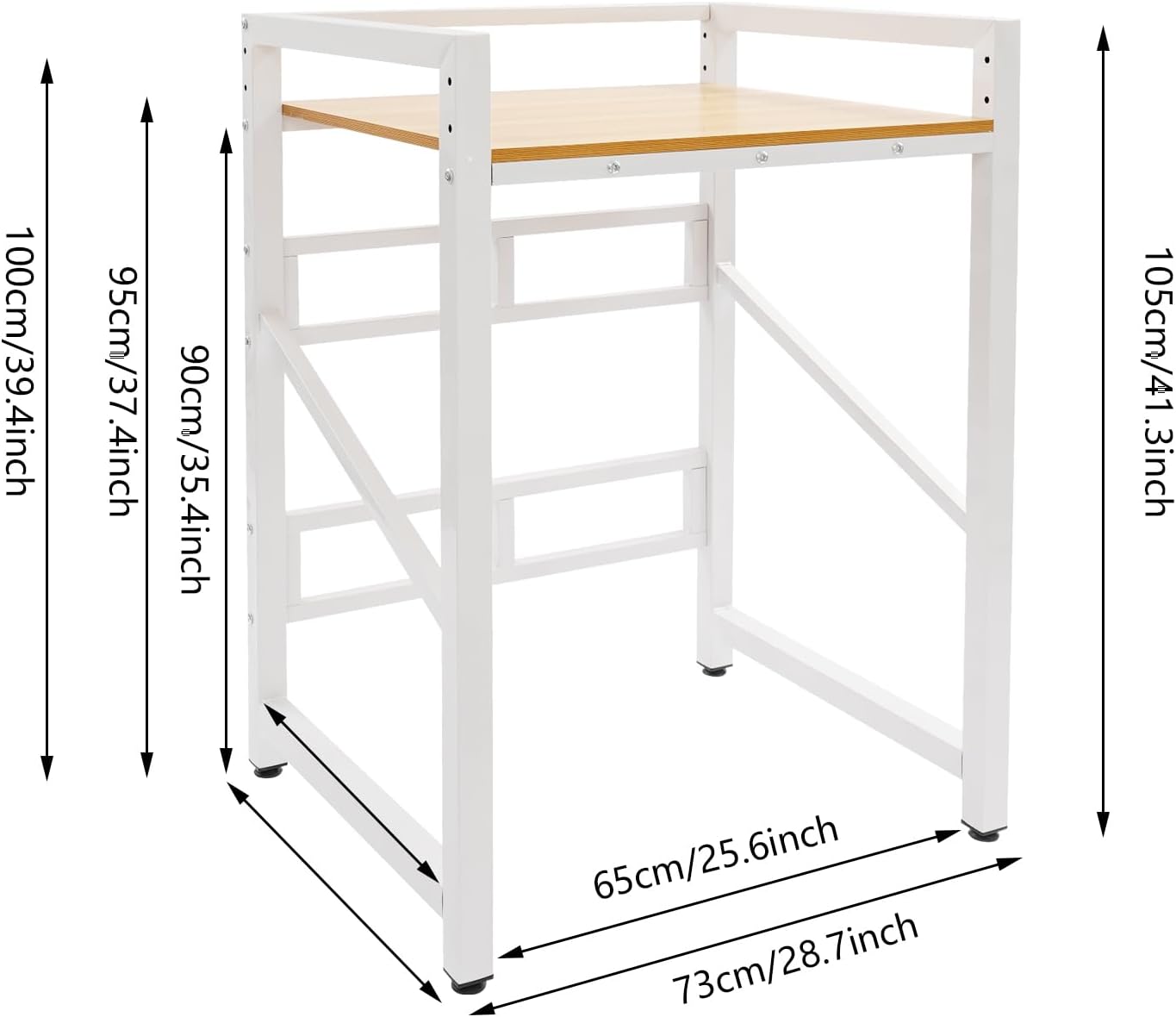 Washer Dryer Stacking Rack Stand, 25.6" Wide Over the Washer and Dryer Storage Shelf, Heavy Duty Washing Machine Shelf with Height Adjustable Shelves for Laundry Room, Bathroom, 661lbs Load Capacity