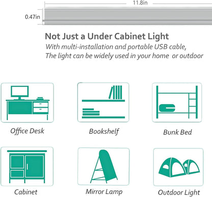 ASOKO Motion Sensor Dimmable Led Under Cabinet Light, 12" Cool White | ASOKO Motion Sensor Dimmable Led Under Cabinet Light, 12" Plug in Cool White 6000K Bar for Kitchen Counter Closet