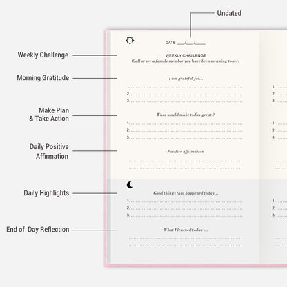 The Gratitude Journal 2026: Daily Gratitude Practice to Inspire Thankfulness, Mindfulness, Positivity, Happiness, Upgraded with Pen Holder, Inner Pocket & Elastic Closure Band (Beige)