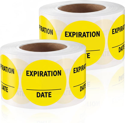 1000 Pcs Expiration Date Stickers - 1.5 Inch Small Food Labels for Marking Organizing Inventory, Food Container or Storage