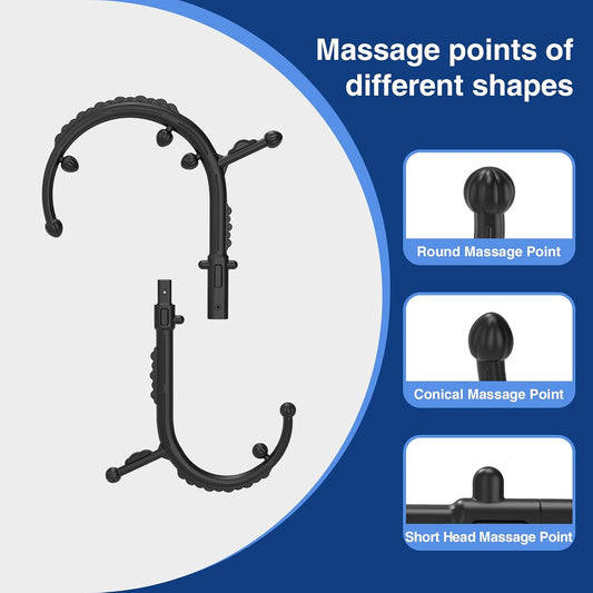 Massage Stick,Handheld Trigger Point Back and Neck Massager Cane, Deep Tissue Self Massage Tool for Muscle Knots and Myofascial Release,for Pain Relief and Muscle Recovery,Black