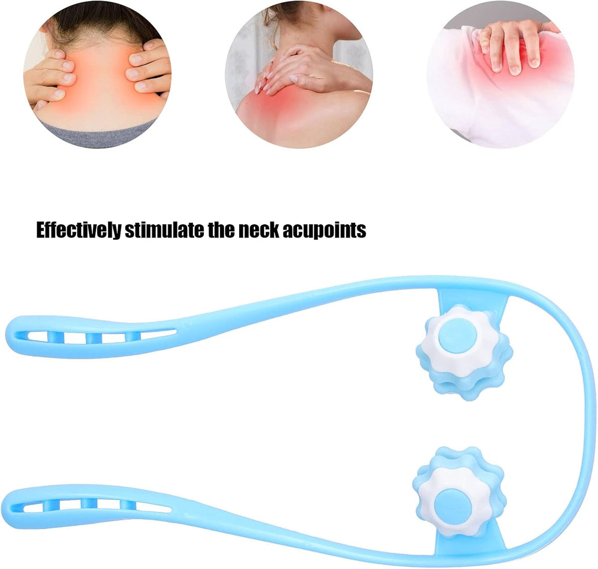 FILFEEL Roller Neck Massager, UShaped Manual Neck Shoulder Fatigue Relieve Massager Tool Ergonomic Handle Design Rouleau de Massage Musculaire