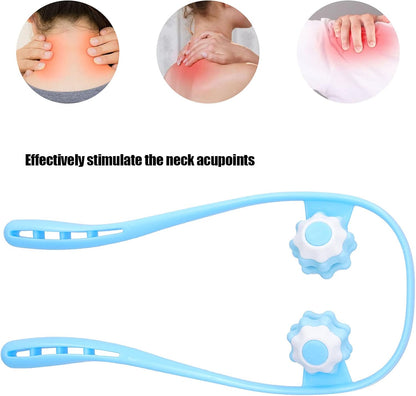 FILFEEL Roller Neck Massager, UShaped Manual Neck Shoulder Fatigue Relieve Massager Tool Ergonomic Handle Design Rouleau de Massage Musculaire
