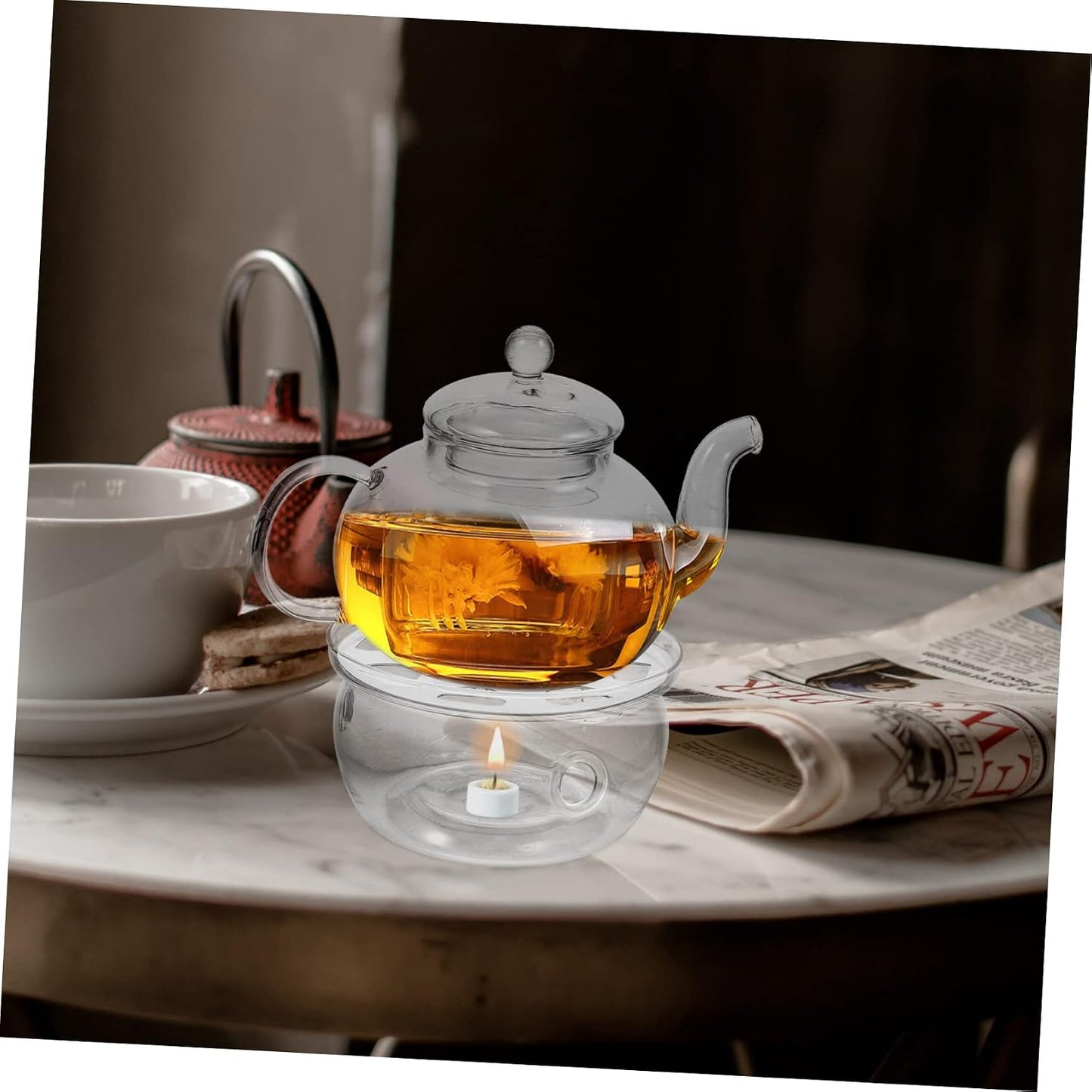 Teapot Heating Base Tea Warmer Small Kettle Base Tea Heater Retro Design