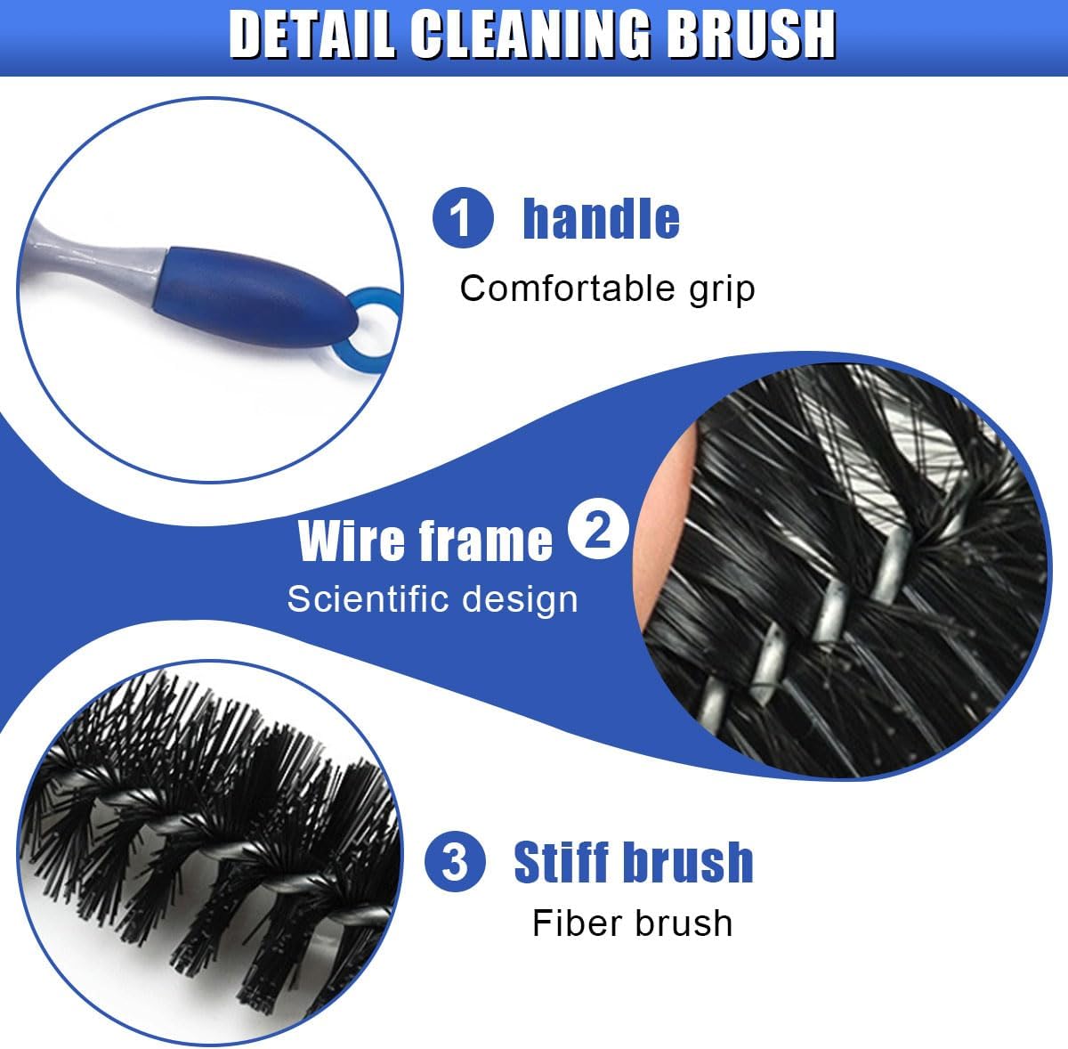 Long Handle Car Engine Cleaning Brush, Hard Bristle Automotive Wash Brushes, Flexible Bendable Vehicle Detailing Brush for Car Radiator Dryer Vent, Engine Oil Residue (1PC)