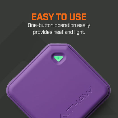 THAW Rechargeable Mini Hand Warmer | Double-Sided Heating, Up to 4 Hours, Rechargeable USB-C, Durable Impact-Resistant Construction, Integrated LED Light