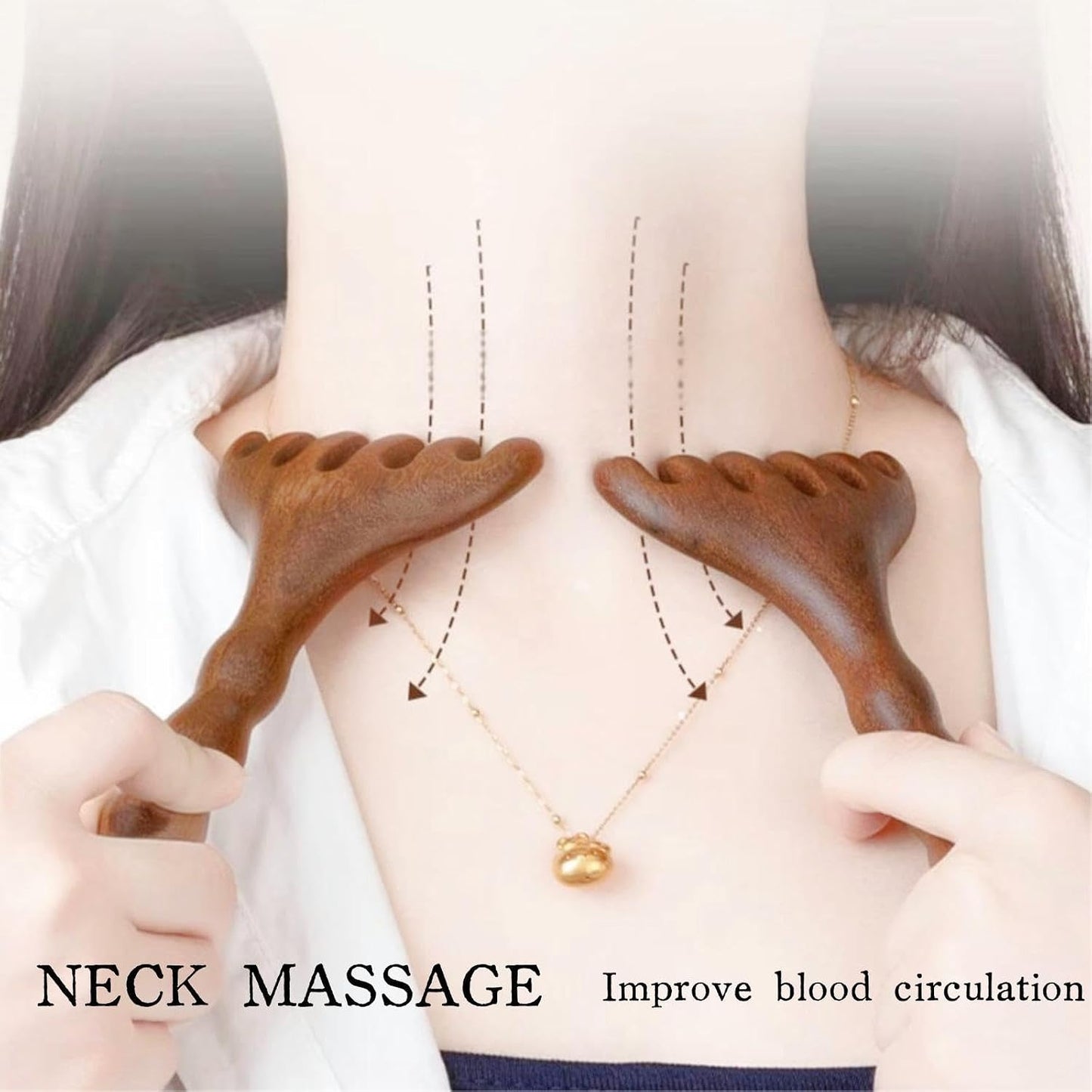 Sandalwood Scalp Massager, Wooden Gua Sha Face Neck Acupoint Tool | Long Handle, Scalp Face Neck Gua Sha, Acupoint Stimulation, Natural Wooden Comb Teeth, Relieve Tension, Promote Circulation