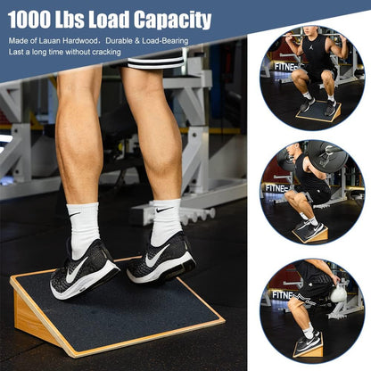 StrongTek Wooden Slant Board, Extra-Wide, Fixed 25° for Deep Squats | 19.7-Inch Platform, 1000 lb Capacity, Non-Slip Surface, Stable Foot Positioning, Knee Mobility and Lower-Body Training
