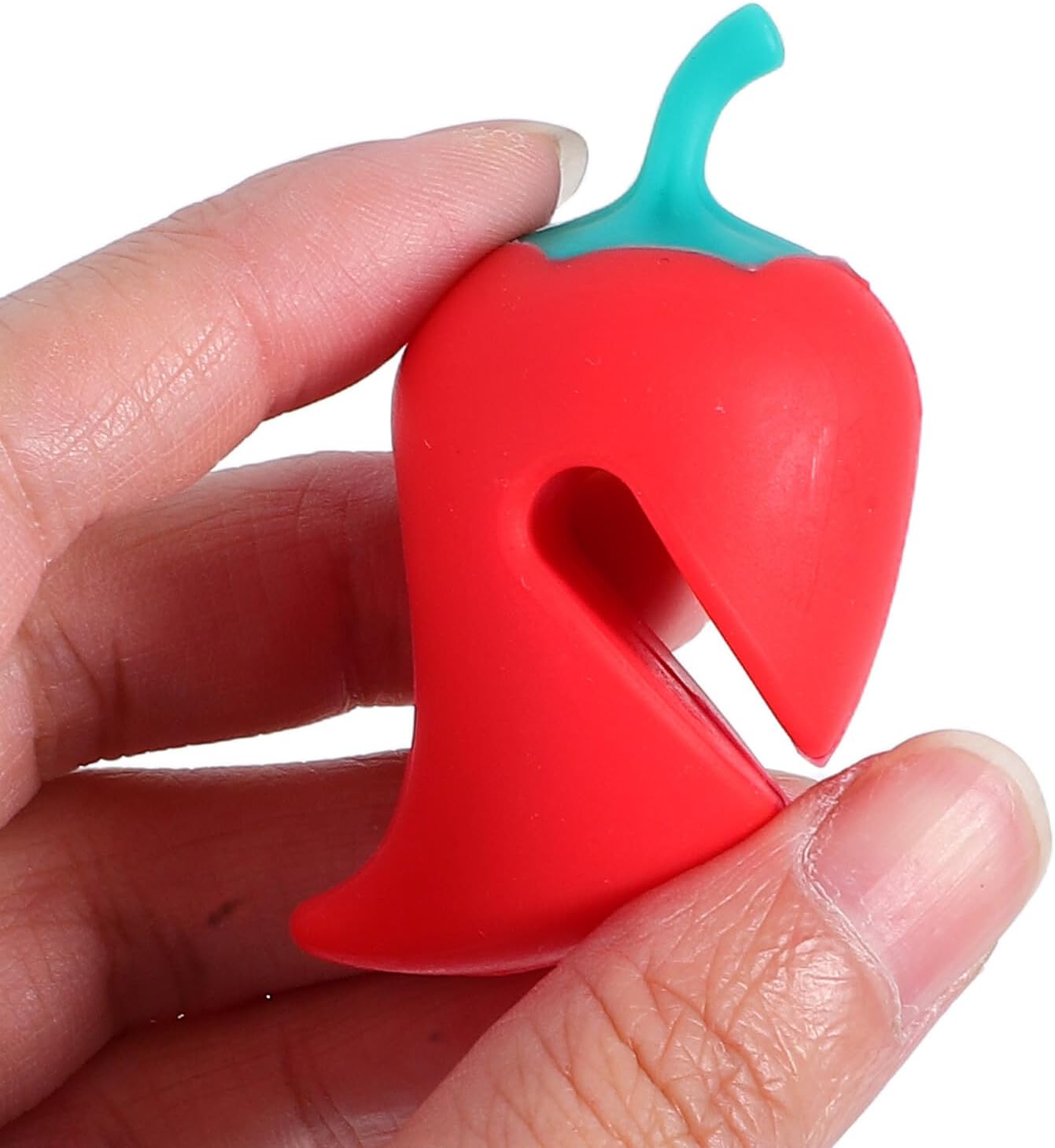 Pepper Shape Silicone Pot Lid Holders Boil Over Stopper Spill-proof Steam Releaser Recyclable Material (Red)